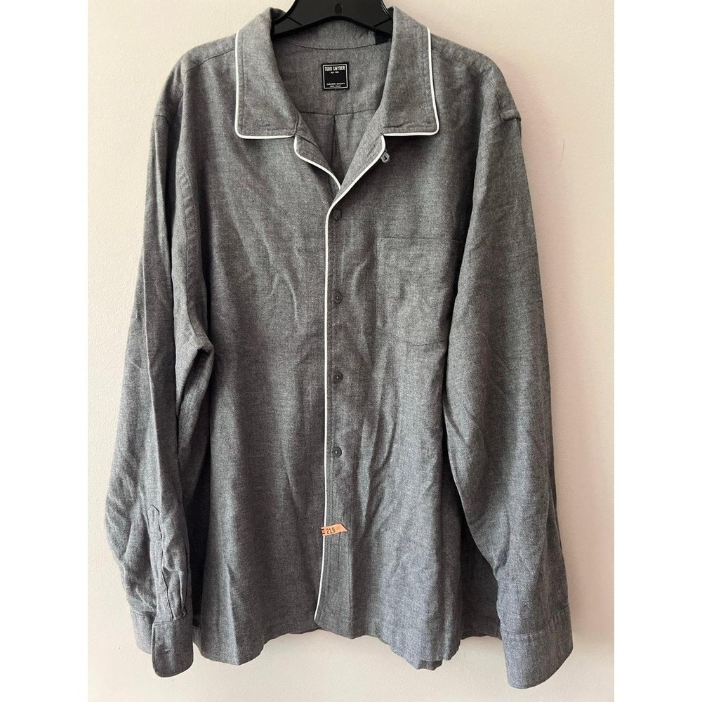 Todd Snyder Pajama Lounge Long Sleeve Shirt Heather Gray XXL